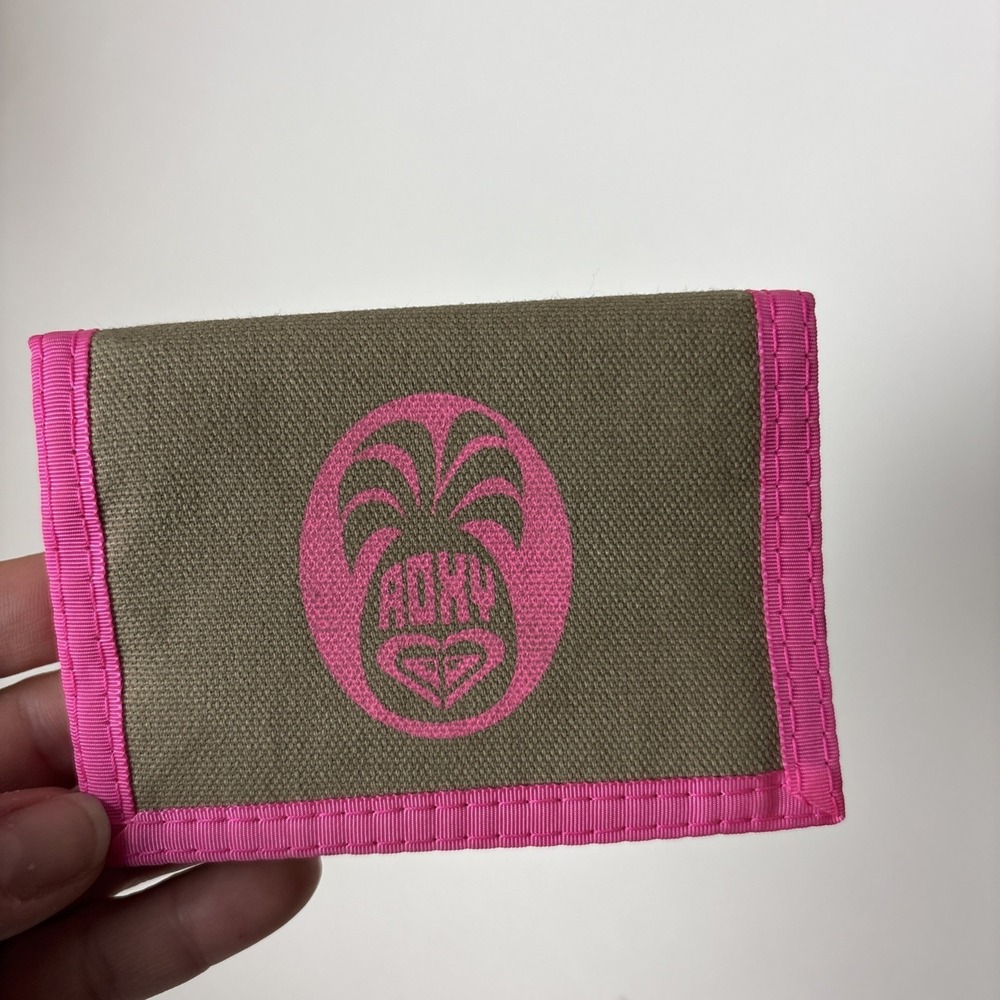 ROXY SURF TRIFOLD Wallet Tan w pink trim